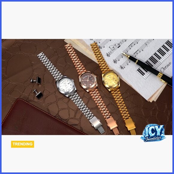 Stainless Steel Analog Quartz Watch with Day Date Water Resistant